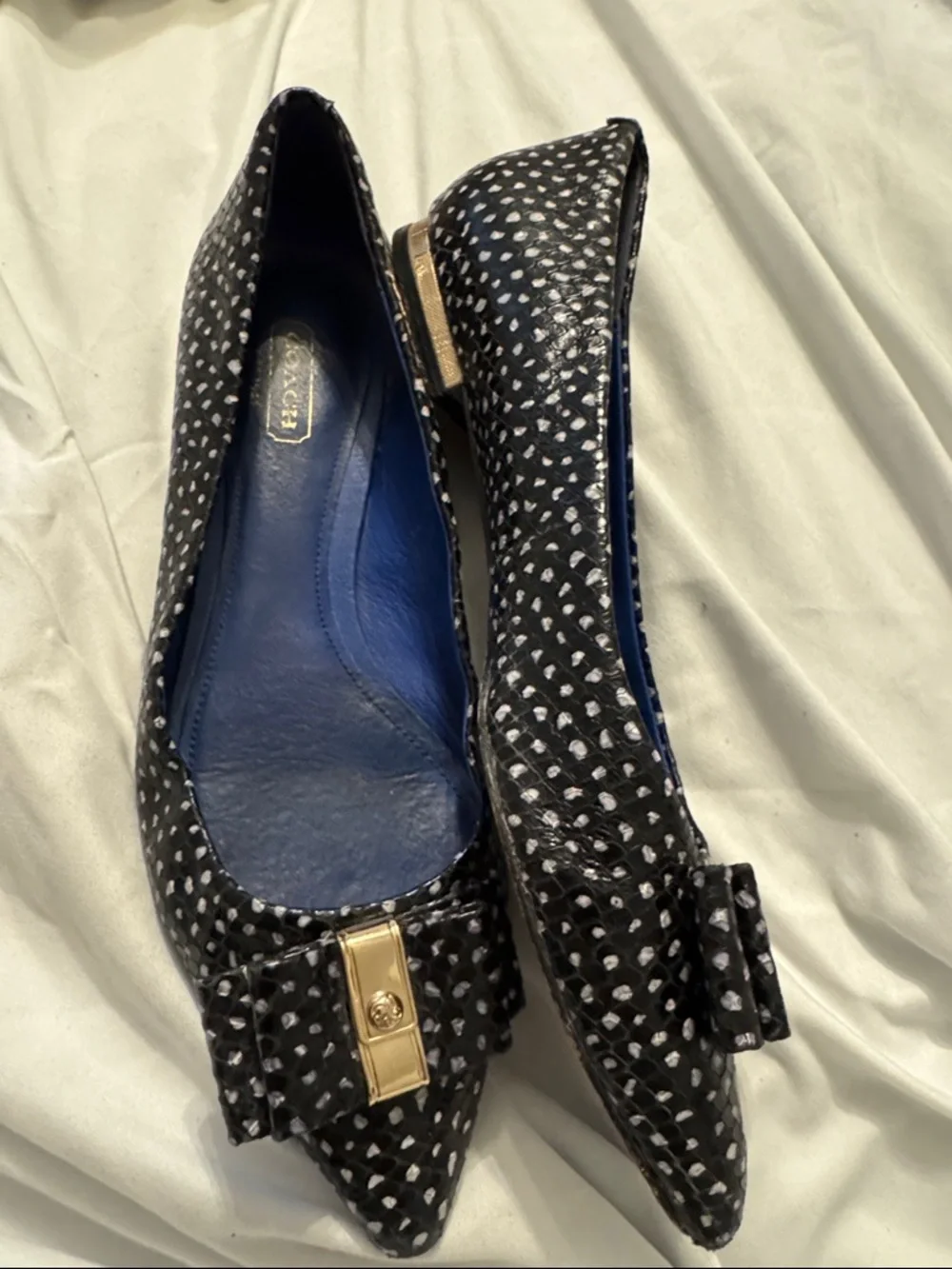 Coach Black and White Polka Dot Women's Ballet Flat